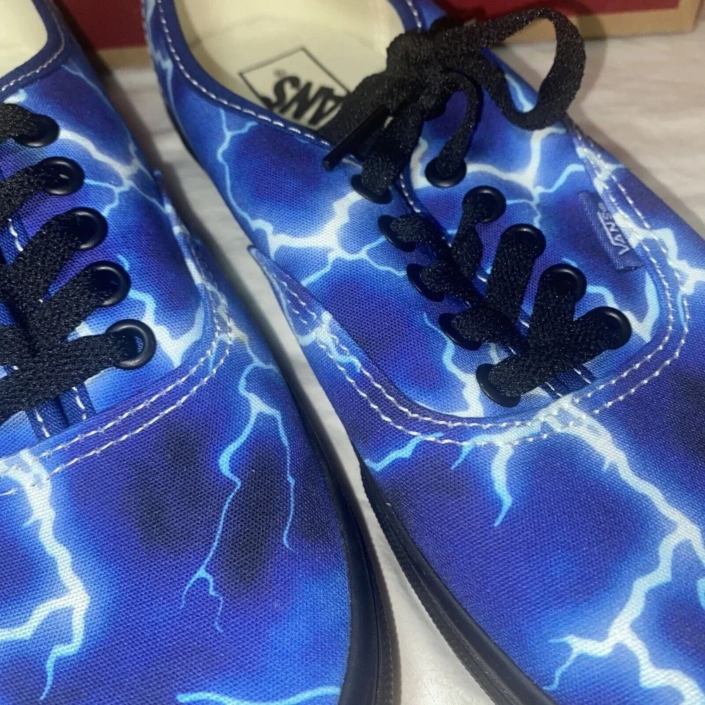 NIB‎ Vans 100% Authentic Lightning Black/Blue Sneaker, Unisex